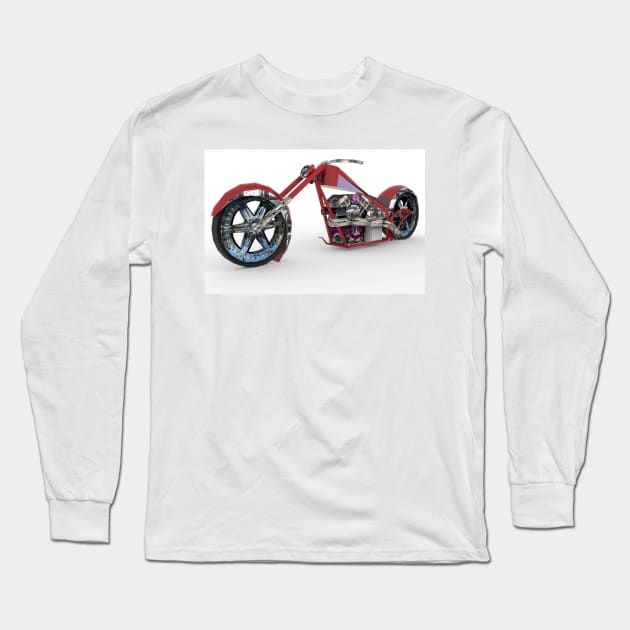 Motorbike Red Recing Long Sleeve T-Shirt by Rizaldiuk